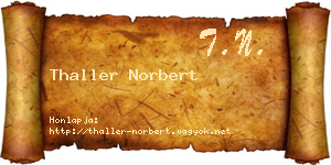 Thaller Norbert névjegykártya